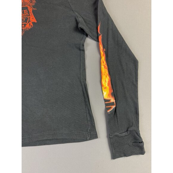 Rare Vintage Y2K Harley Davidson McGrath Hawkeye Coralville IA Flames Longsleeve - Picture 8 of 10